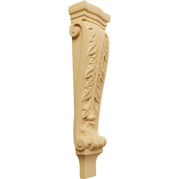 Ekena Millwork 6 1/4"W x 3"D x 22"H Large Acanthus Pilaster Corbel, Alder CORW06X03X22PAAL - main